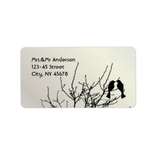 modern love birds rustic country wedding label
