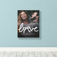 Modern Love Bow Typography Couple Custom Photo