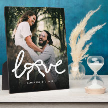 Modern Love Bow Typography Couple Custom Photo