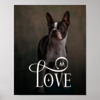 Modern Love Custom Dog Pets Photo Monogram
