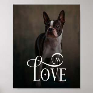 Modern Love Custom Dog Pets Photo Monogram Poster