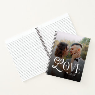 Modern Love Custom Wedding 2 Photos Couples Notebook