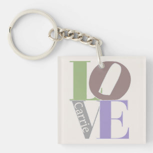 Modern Love Custom Wedding Favour Key Ring