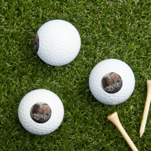 Modern Love Custom Wedding Photo Couples Gifts Golf Balls