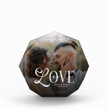 Modern Love Custom Wedding Photo Couples Monogram