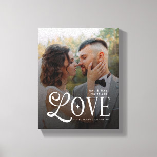 Modern Love Custom Wedding Photo Couples Monogram Canvas Print