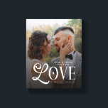 Modern Love Custom Wedding Photo Couples Monogram Canvas Print<br><div class="desc">Turn your favorite wedding or engagement photo into a stunning piece of wall art with this Modern Love Custom Wedding Photo Couples Monogram Canvas Print. Designed with clean lines, soft modern typography, and a sophisticated monogram, this canvas transforms your special moment into a meaningful décor piece that feels elegant, intimate,...</div>