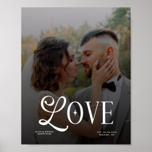 Modern Love Custom Wedding Photo Couples Monogram Poster