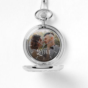 Modern Love Custom Wedding Photo Couples Monogram Watch