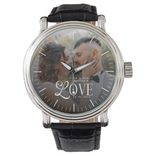 Modern Love Custom Wedding Photo Couples Newlyweds Watch