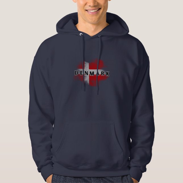 Modern Love Denmark Flag Scandinavia Souvenir   Hoodie (Front)