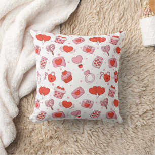 Modern Love Design Happy Valentine’s Day Red Heart Cushion