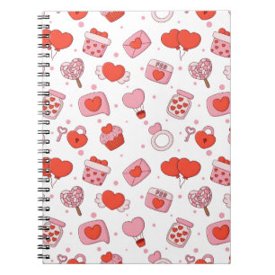 Modern Love Design Happy Valentine’s Day Red Heart Notebook