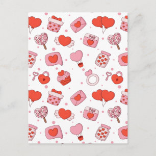 Modern Love Design Happy Valentine’s Day Red Heart Postcard