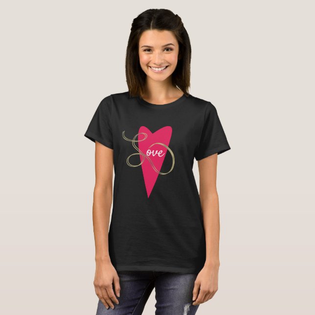 Modern Love Gold Foil Heart T-Shirt (Front Full)