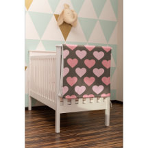 Modern Love Heart Pattern Baby Blanket