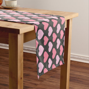 Modern Love Heart Pattern Short Table Runner
