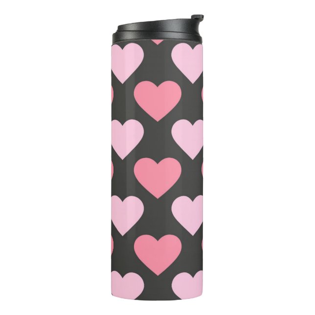 Modern Love Heart Pattern Thermal Tumbler (Rotated Left)