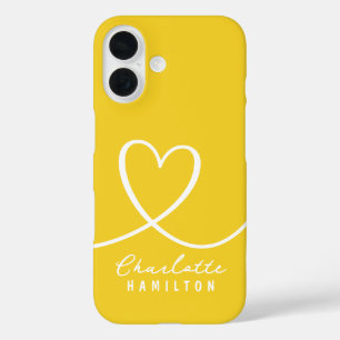 Modern Love Heart Personalised Name iPhone 16 Case