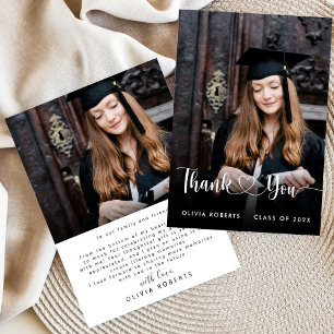 Modern Love Heart Script Class of 2024 Graduation  Thank You Card
