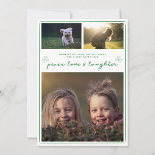 Modern Love Holiday New Year Photo Collage Card
