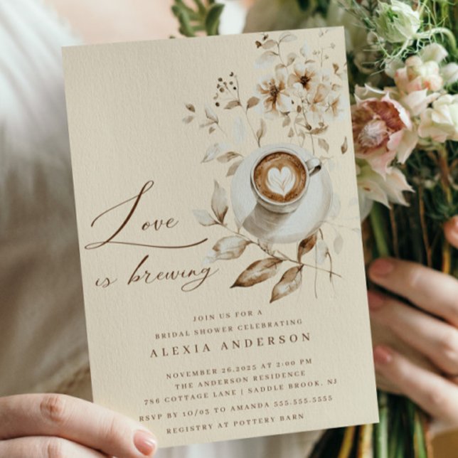 Modern Love Is Brewing Bridal Shower  Invitation (Creator Uploaded)