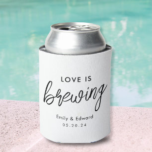 Modern Love is Brewing Bridal Shower Wedding Favou Can Cooler