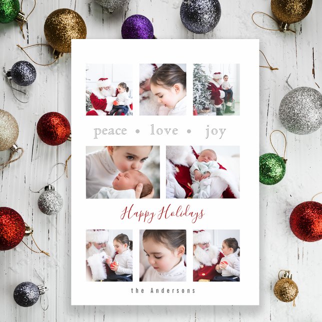 Modern Love Joy Peace Multi-Photo Tri-Fold Card (Creator Uploaded)