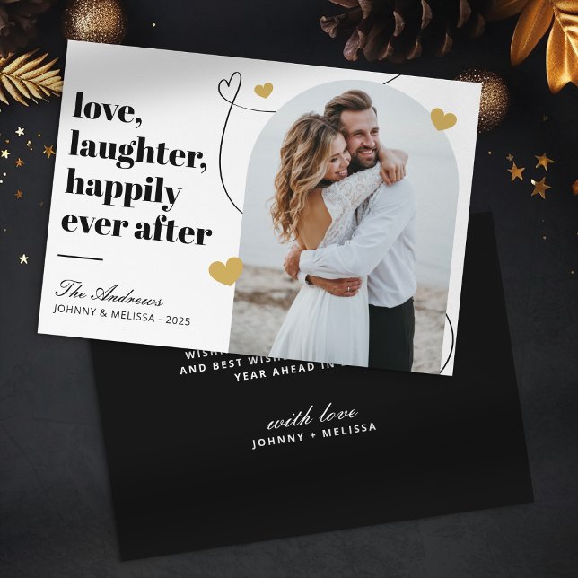 Modern Love & Laughter Photo Arc Christmas Holiday Card (Creator Uploaded)