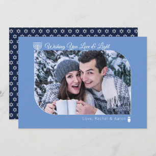Modern Love & Light Hanukkah Wishes Photo Holiday 