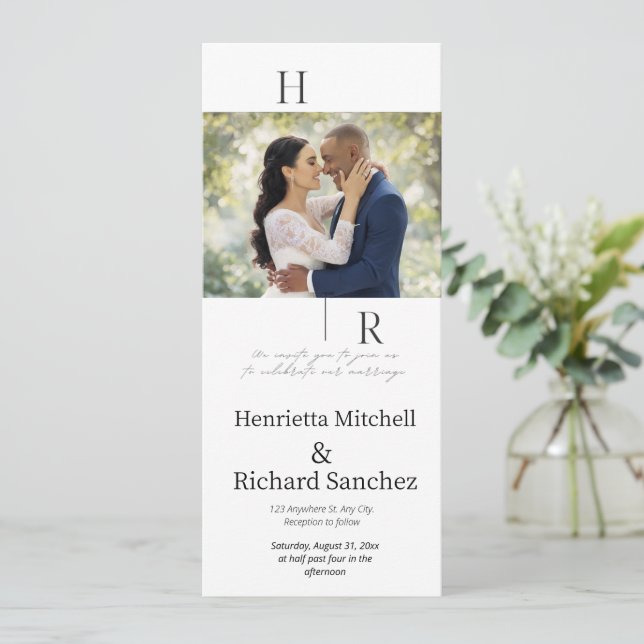 Modern Love: Minimalist Wedding Invitation Design (Standing Front)