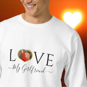 Modern love my girlfriend Faux gold heart photo Sweatshirt