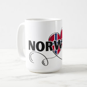 Modern Love Norway Flag scandinavia Souvenir Coffee Mug