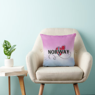 Modern Love Norway Flag scandinavia Souvenir Cushion