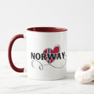 Modern Love Norway Flag scandinavia Souvenir  Mug