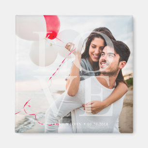 Modern "LOVE" Overlay Photo Magnet