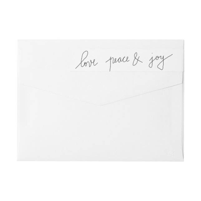 Modern Love Peace And Joy Holiday Script Wrap Around Label (Back)