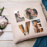 Modern LOVE Photo Collage Cutout Valentine's Day Cushion<br><div class="desc">EVERY DAY I LOVE YOU MORE. Great gift for Valentine's Day,  Anniversaries or for Newlyweds: This modern photo collage pillow is easy to customise with your 4 favourite photos inside the minimalist LOVE cutout typography design. This is the blush pink version.</div>