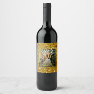 Modern LOVE Photo Collage Valentine's Day Wine Label