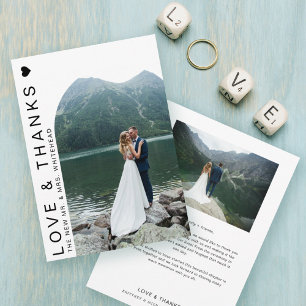 Modern Love Photo Collage White Thank You Card