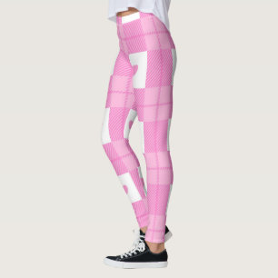 Modern Love Plaid Pink Heart Collection Leggings