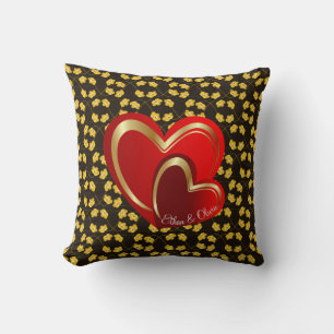 Modern Love Red Hearts Personalised Wedding Gift Cushion