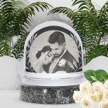 Modern Love Script Wedding Photo Keepsake Snowglobe<br><div class="desc">Capture the magic of your special day with this Modern Love Script Wedding Photo Keepsake Snow Globe — a timeless and elegant way to display your favourite wedding moment. Featuring a clean, modern script font and a beautifully clear globe, this customisable piece lets you add your names, wedding date, and...</div>