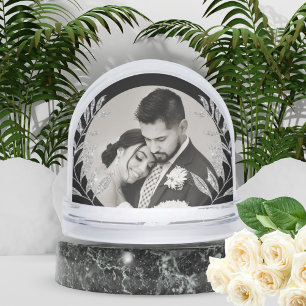 Modern Love Script Wedding Photo Keepsake Snowglobe