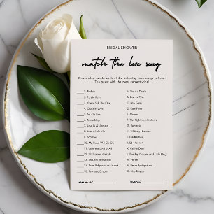 Modern Love Song Match Bridal Shower Game Card