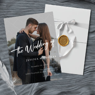 Modern Love Story: A Sophisticated Photo Wedding Invitation