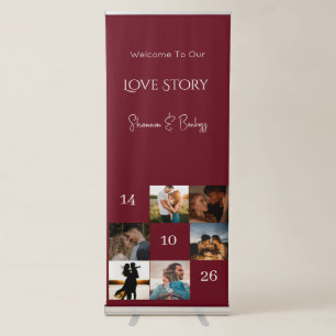 Modern Love Story Engagement /Wedding Photo Retractable Banner