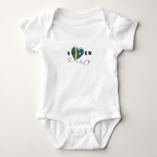 Modern Love Sweden Flag Swedish Souvenir  Baby Bodysuit