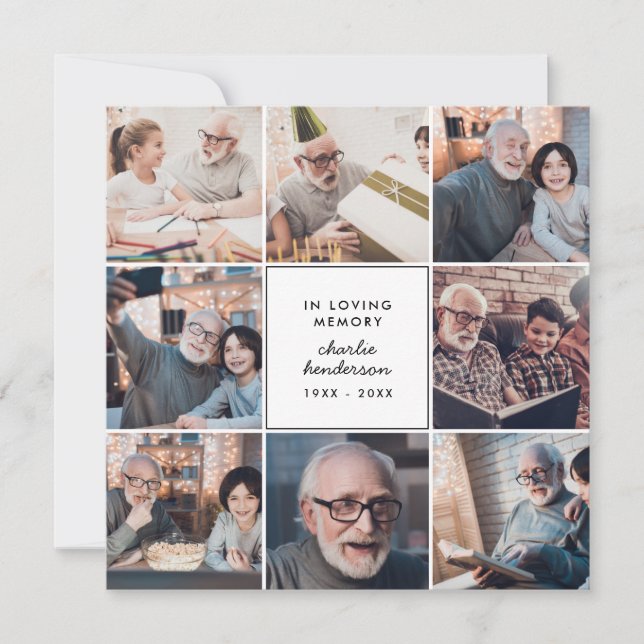 Modern Love & Thanks 20-Photo Funeral/Bereavement Thank You Card (Front)