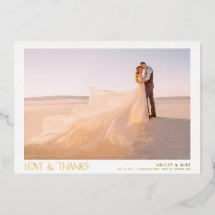 Modern Love & Thanks 2 Photo Wedding Thank You